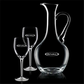 25 Oz. Deane Crystalline Carafe w/ 2 Wine Glasses